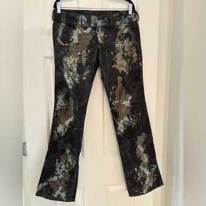 Vintage Y2K Diesel Hush black paint splatter super low rise jeans- Rare! 30 x 32